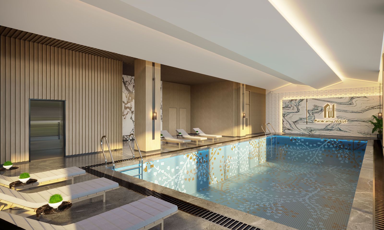 Heated indoor swimming pool at the Westlands residence